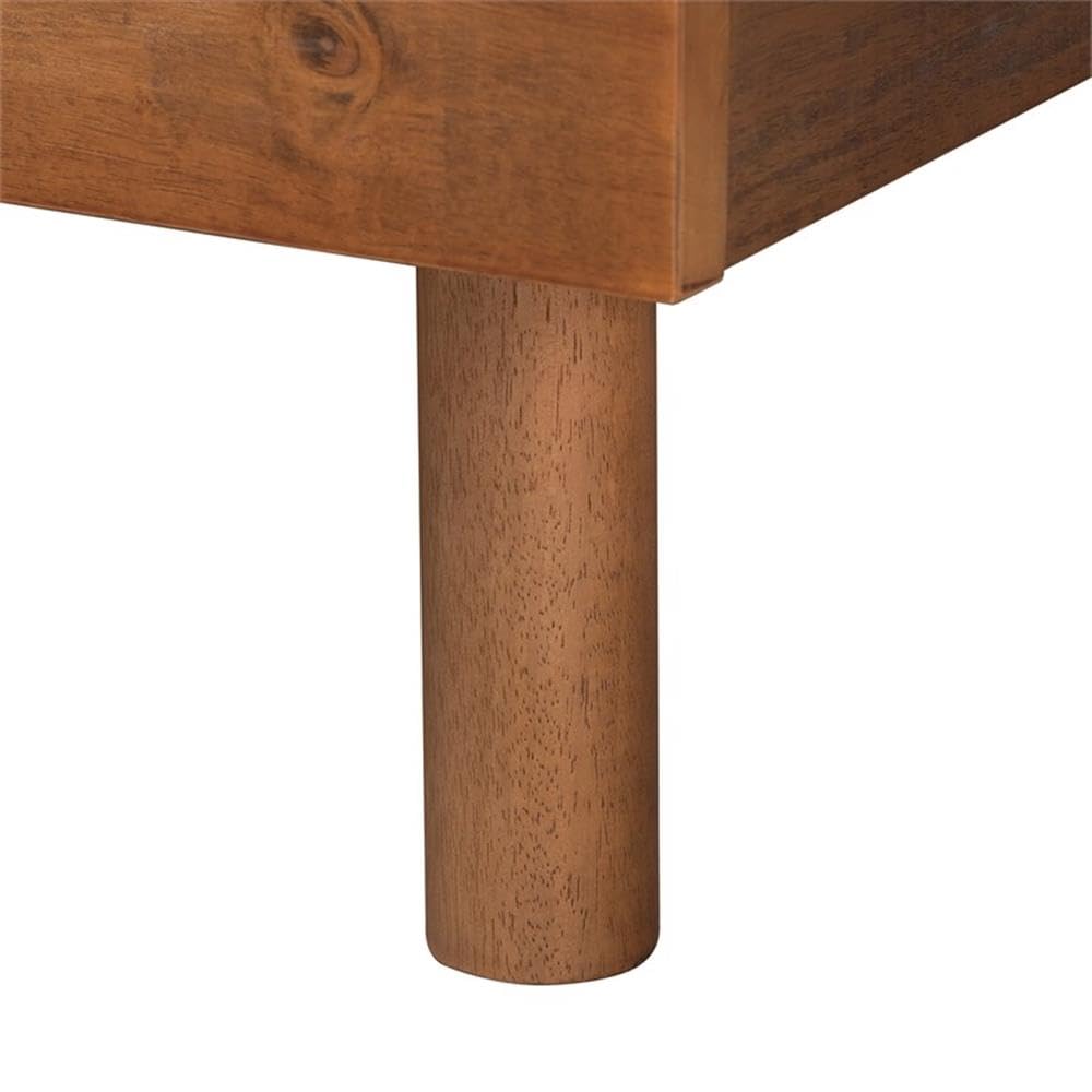 Baxton Studio Winston Mid-Century Modern Walnut Brown Finished Wood King Size Platform Bed Frame