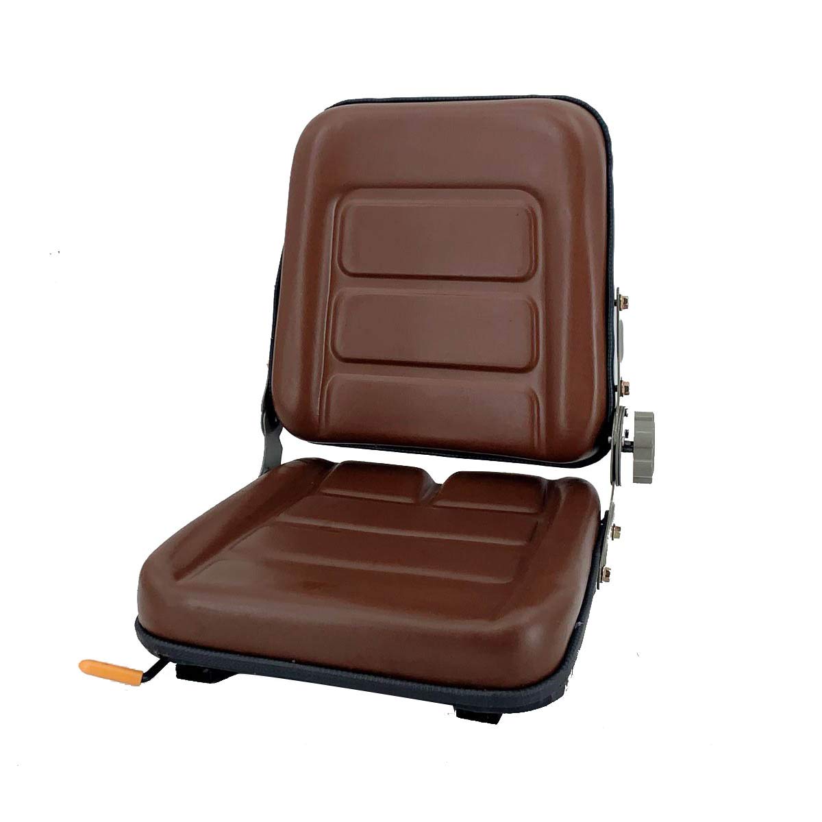 Universal Tractor Seat Replacement Ecutee Forklift Seat Pvc Mower Seat Brown Skid Steer Seat Adjustable Backrest Angle And Slide