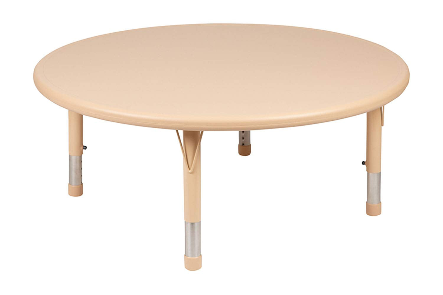 Flash Furniture Emmy 45' Round Natural Plastic Height Adjustable Activity Table Set With 2 Chairs