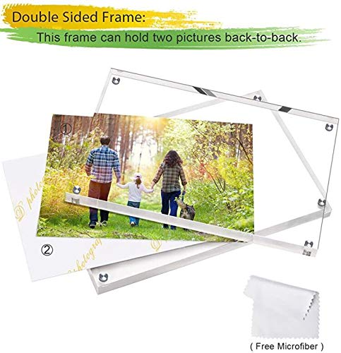 Boxalls 5X7 Acrylic Picture Frames - 5 Pack, Clear Frameless 5X7 Inches Photo Frames With Magnetic, Double Sided Transparent Desktop Frame(5 Pack)