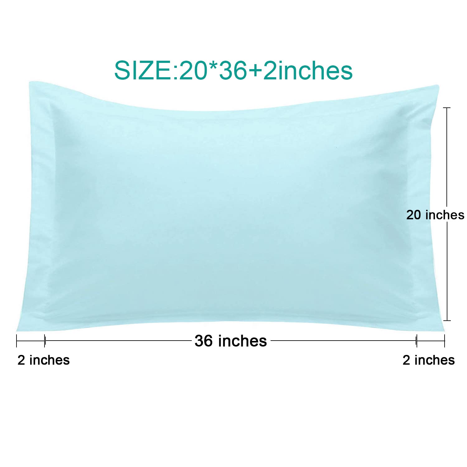 Ntbay 100% Brushed Microfiber King Pillow Shams Set Of 2, Super Soft And Cozy, Wrinkle, Fade, Stain Resistant 20X36 Inches Oxford Pillowcases, Light Blue