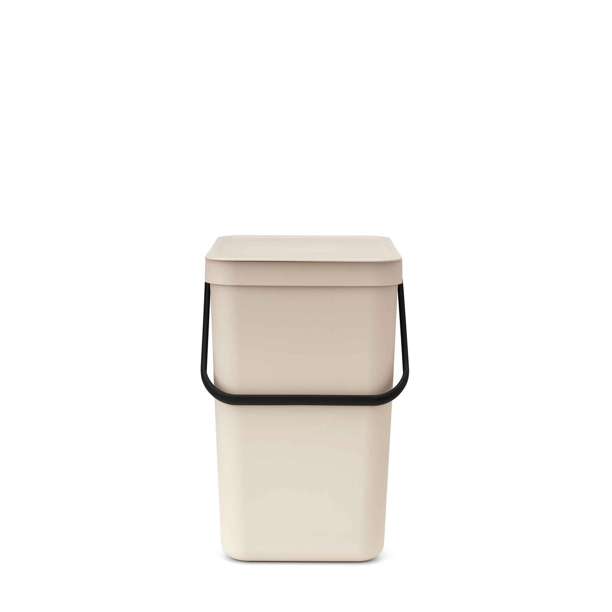 Brabantia Sort & Go Recycle Bin 6.6 Gallon/25L (Soft Beige), SpaceEfficient Recycle Container with Handle, Kitchen Garbage Can 