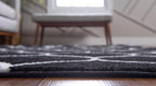 Unique Loom Trellis Frieze Collection Area Rug - Rounded (5' 1'' Round Black/Ivory)