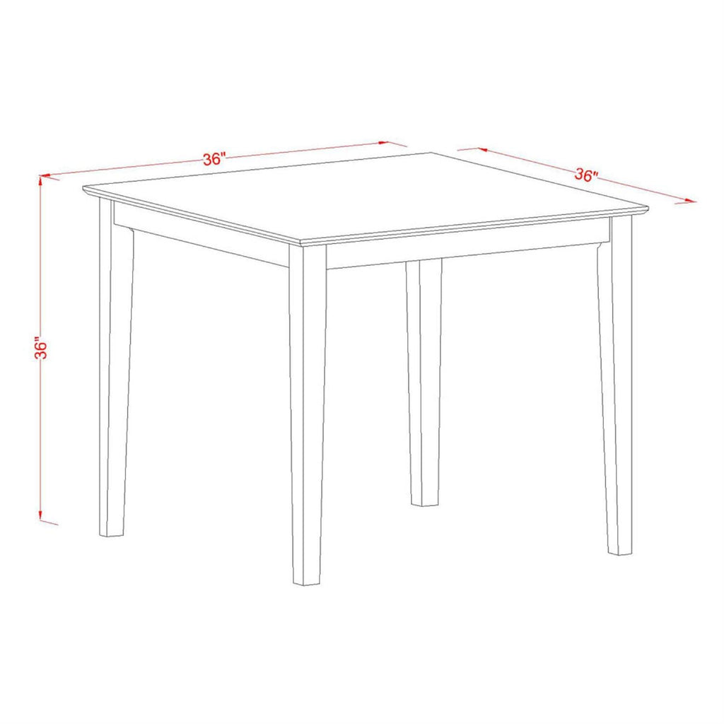 East West Furniture VERN5-MAH-C 5 Piece Counter Height Dining Table Set Includes a Square Kitchen Table and 4 Linen Fabric Upholstered Dining Chairs, 36x36 Inch, Mahogany