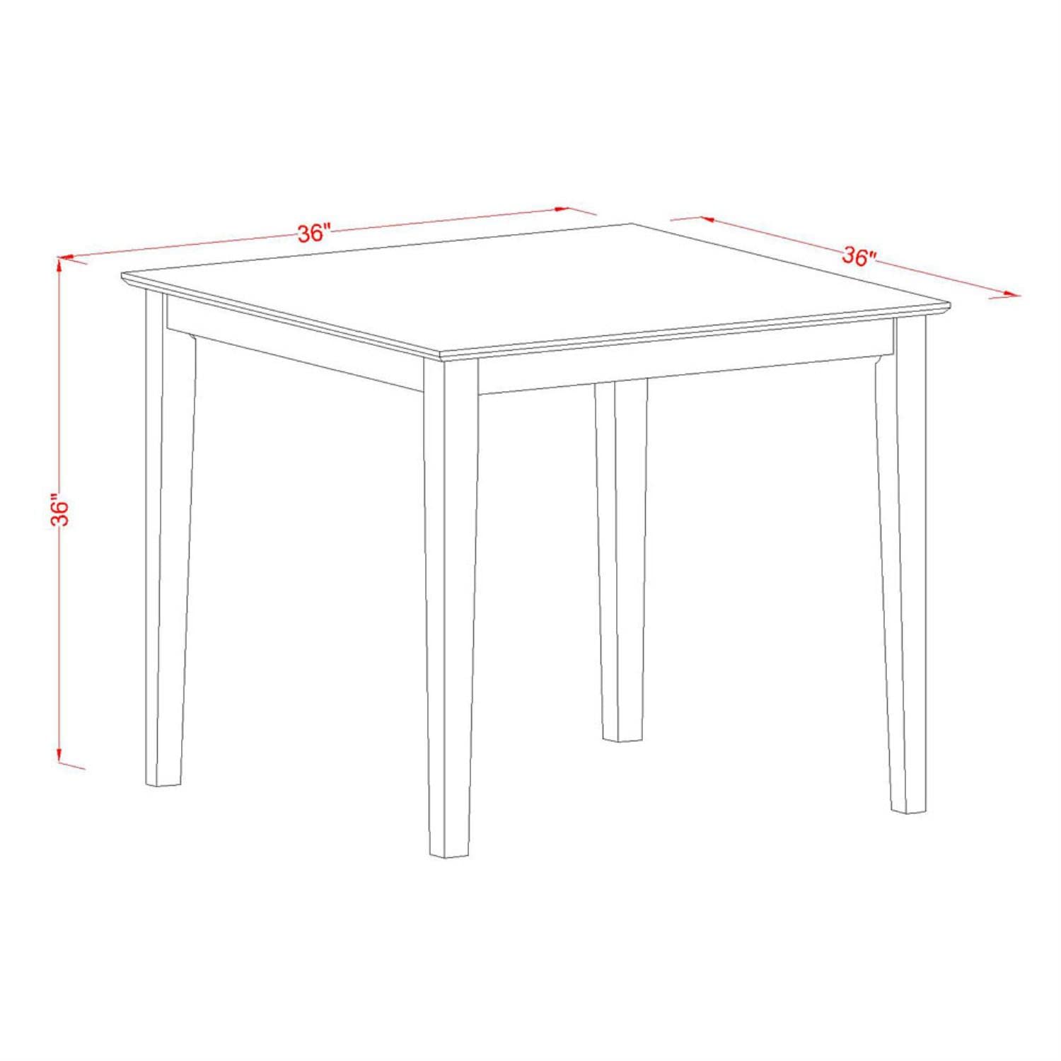 East West Furniture VERN5-MAH-C 5 Piece Counter Height Dining Table Set Includes a Square Kitchen Table and 4 Linen Fabric Upholstered Dining Chairs, 36x36 Inch, Mahogany