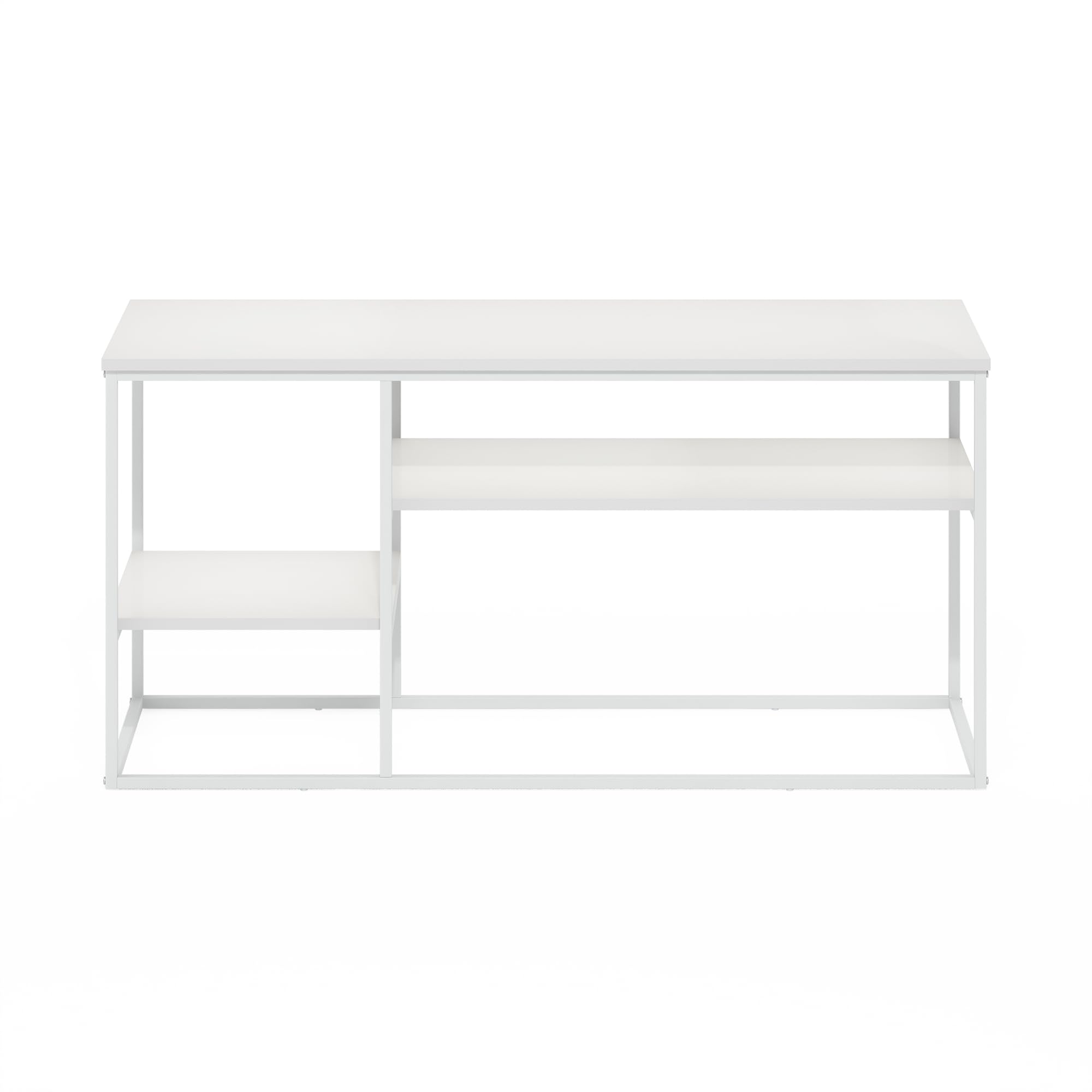 Furinno Moretti Modern Lifestyle TV Stand for TV up to 50 Inch, Solid White/White