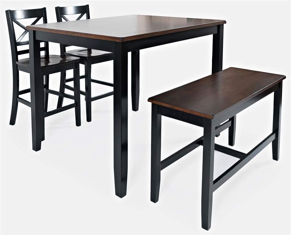 Jofran Asbury Park Dining Table Set, Counter Height, Black