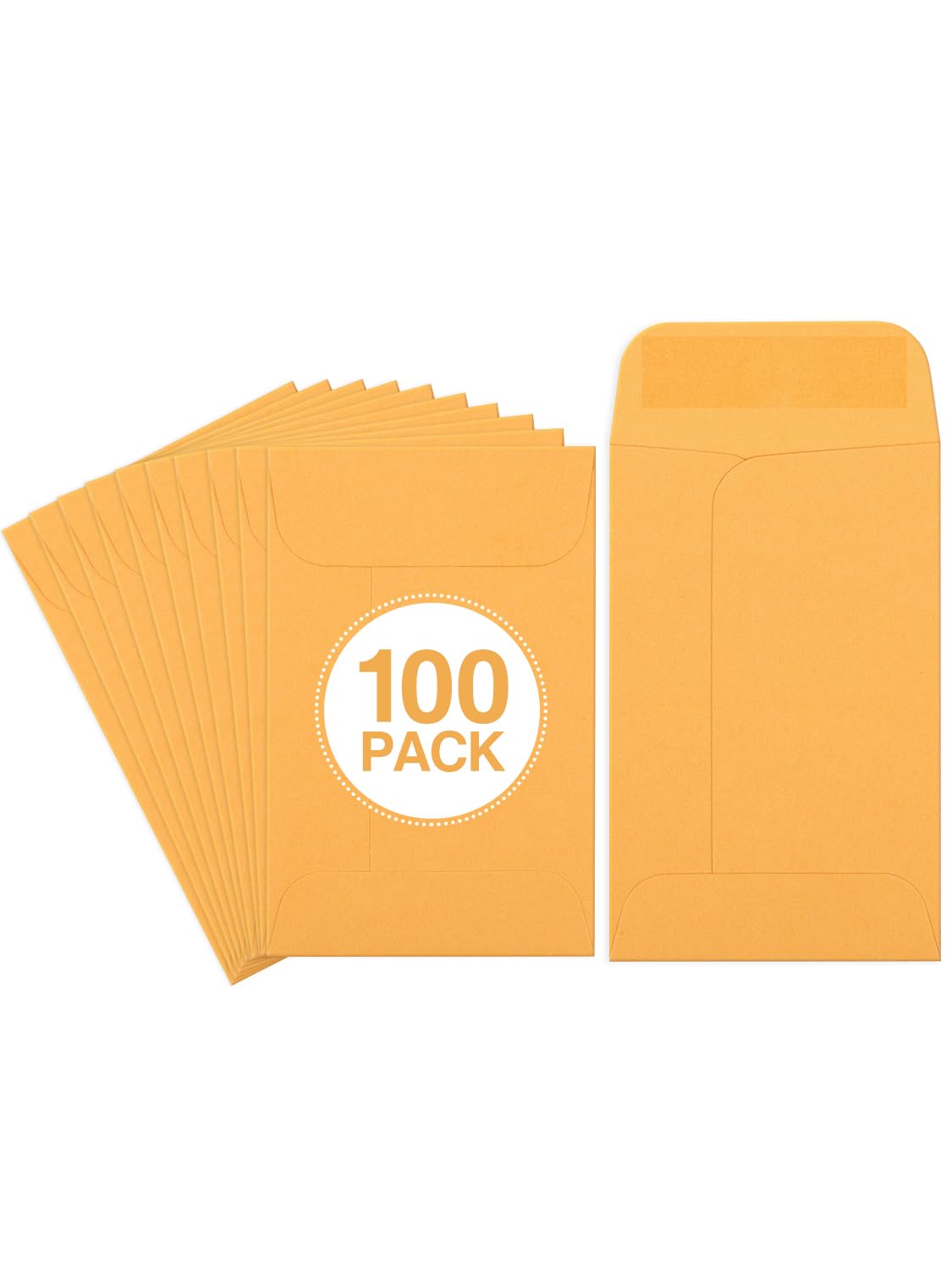 #1 Coin Envelopes Eupako 100 Pcs 2.25X 3.5' Brown Small Parts Envelope With Gummed Flap Kraft Seed Envelopes For Garden, Home A