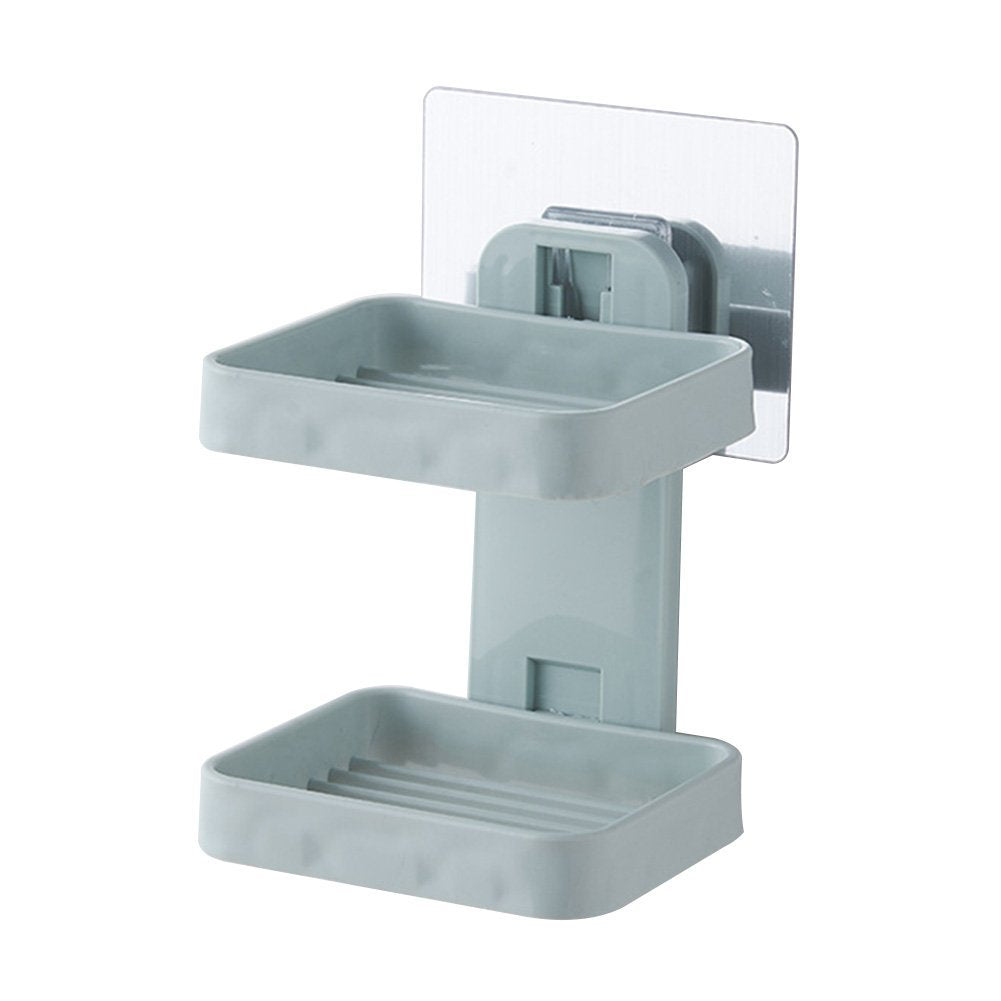 Flipco Super Adhesive Sticker Soap Dish Holder Wall Mounted Bathroom Shower Soap Holder Saver Box Storage Organizer Rack,Multi C
