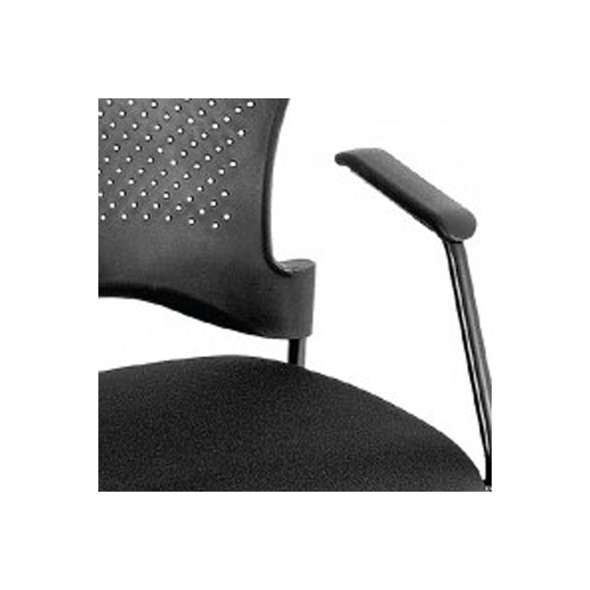 HomeRoots Black Fabric Seat Swivel Adjustable Task Chair Plastic Back Plastic Frame