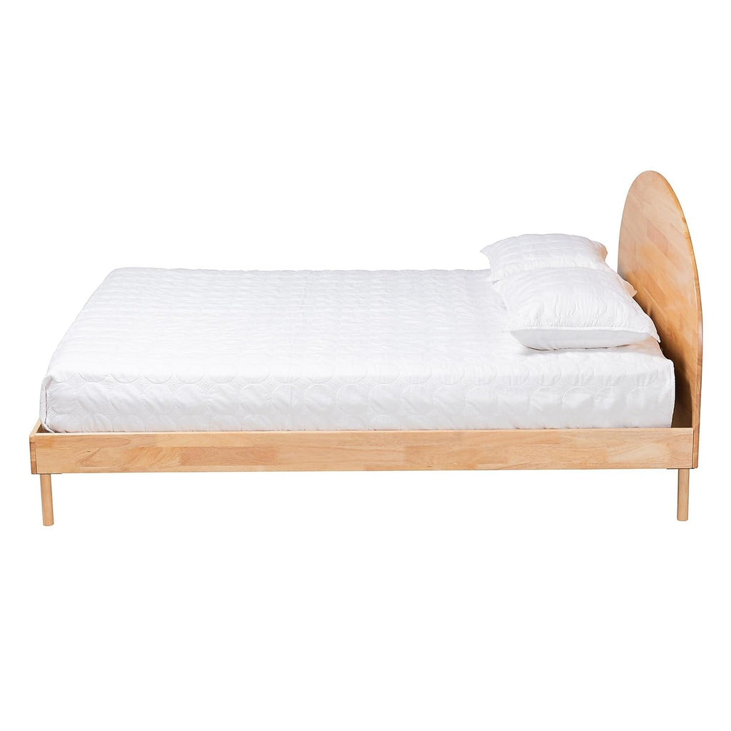 Baxton Studio Denton Japandi Natural Brown Finished Wood Queen Size Platform Bed