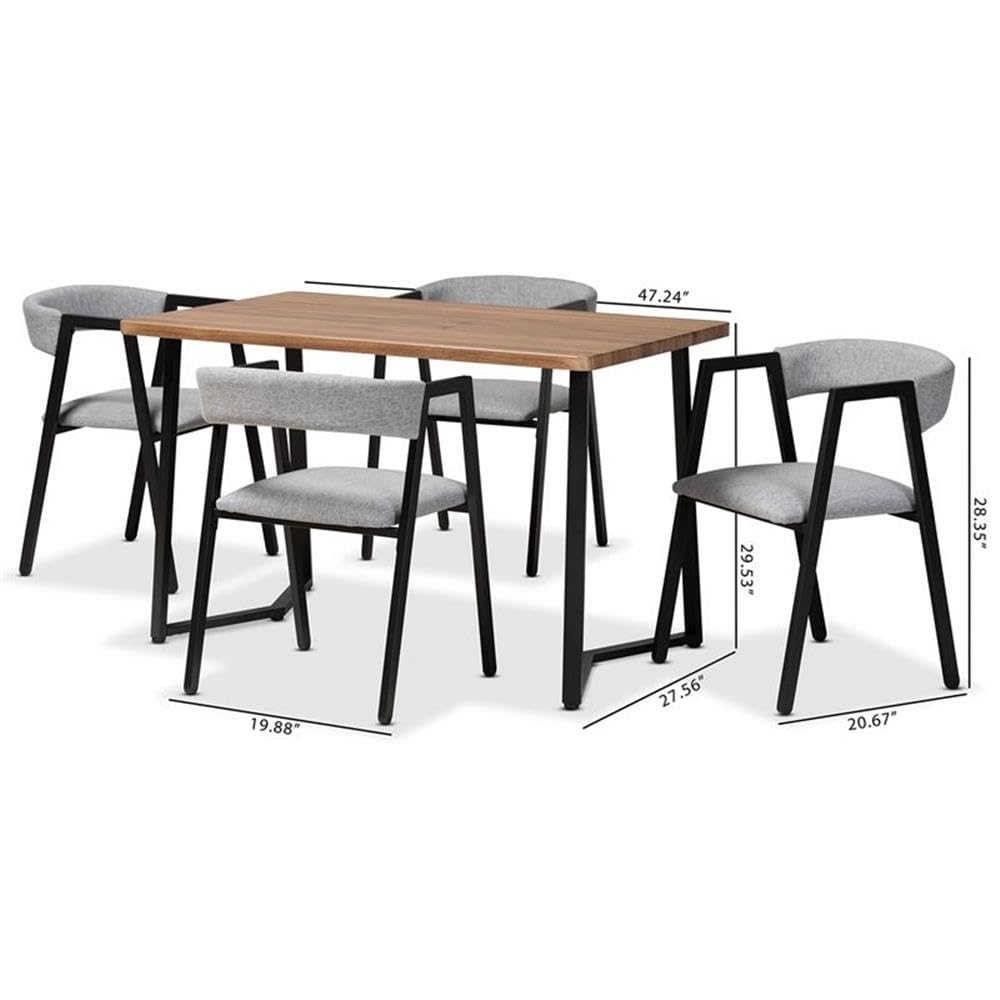 Baxton Studio Delgado Dining Set - Thumbnail 4