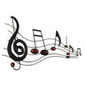 Benzara Black And Copper Bm05414 Musical Metal Notes Wall Decor