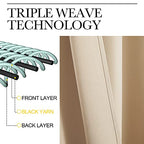 Nicetown Window Treatment Curtains Room Darkening Drapes - (Biscotti Beige Color) 34 Width X 54 Drop Each Panel, 2 Panels Set, Curtains And Draperies For Kitchen