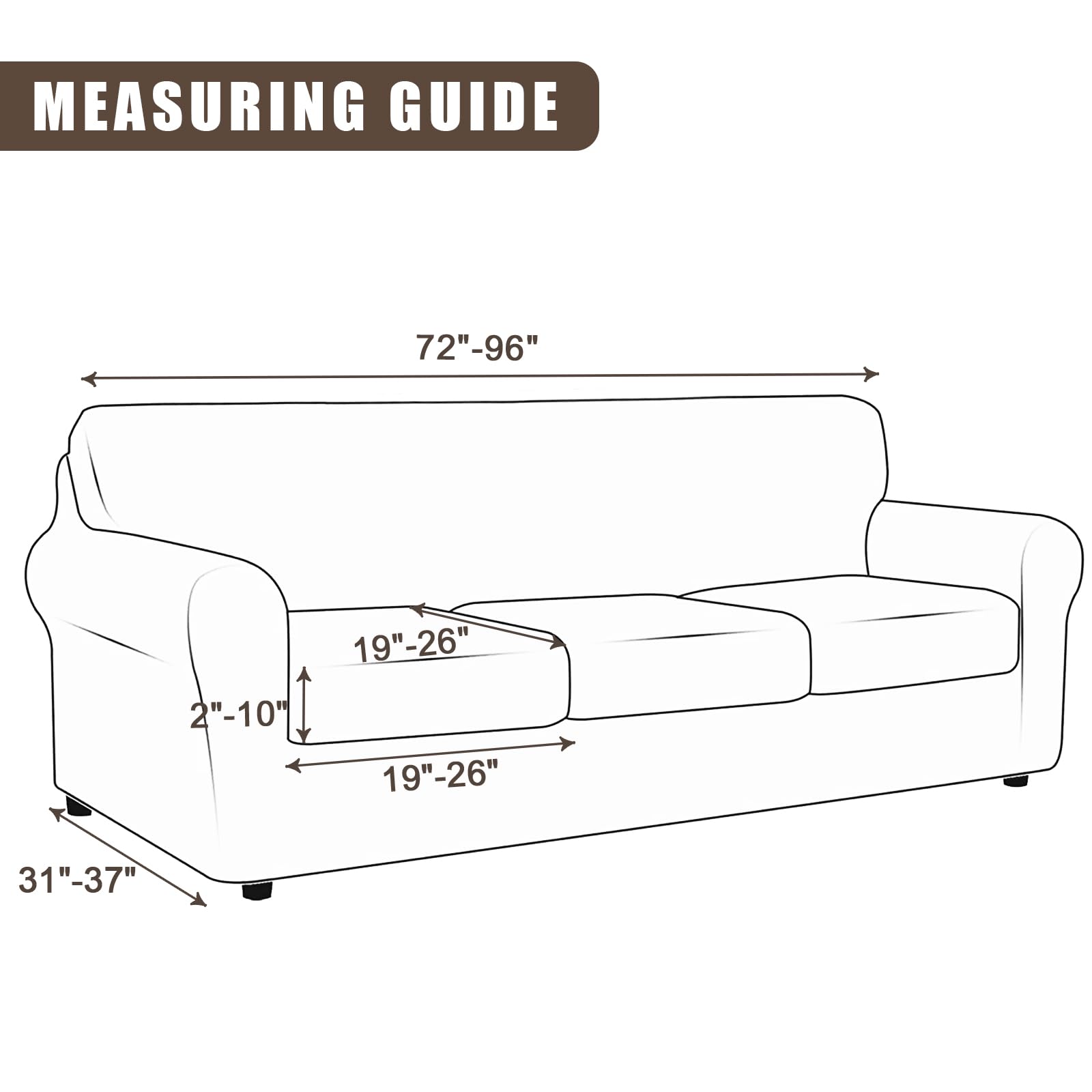 Searchi Stretch Sofa Cover Printed Couch Cover, Floral Pattern 4 Pieces Sofa Slipcover With 3 Separate Cushion Cover, Washable Furniture Protector For Living Room(Sofa, Flower Pattern)