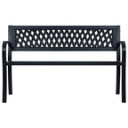 vidaXL Patio Bench with Comfortable Backrest - Long-Lasting Durable Steel Frame and Plastic - Perfect for Garden, Patio, and Outdoor Spaces - Black
