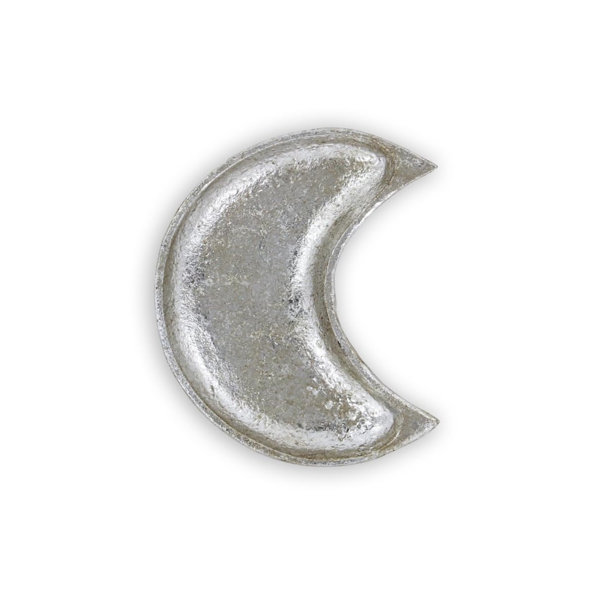 HomeRoots 483179 7 in. Silver Crescent Metal Handmade Vanity Tray