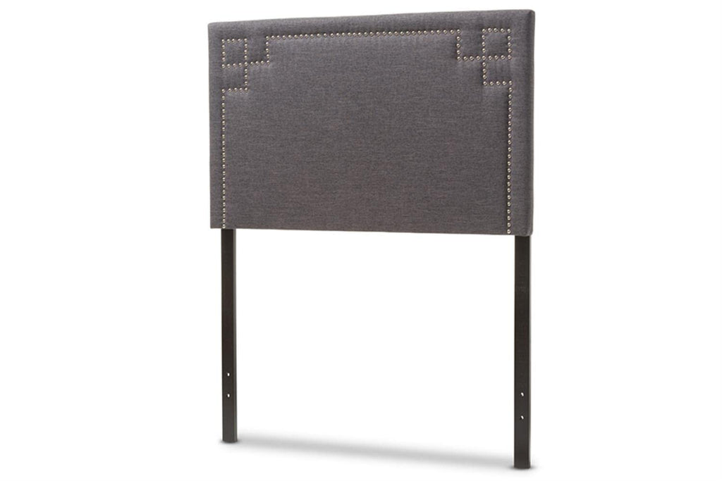 Baxton Studio Geneva Modern and Contemporary Fabric Upholstered Headboard Grey/Twin