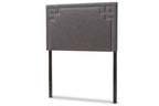 Baxton Studio Geneva Modern and Contemporary Fabric Upholstered Headboard Grey/Twin