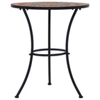 vidaXL Mosaic Bistro Table - 23.6" Ceramic Top Table - Durable Powder-Coated Iron Frame - Gray and Orange - Ideal for Balcony, Garden - Easy to Assemble