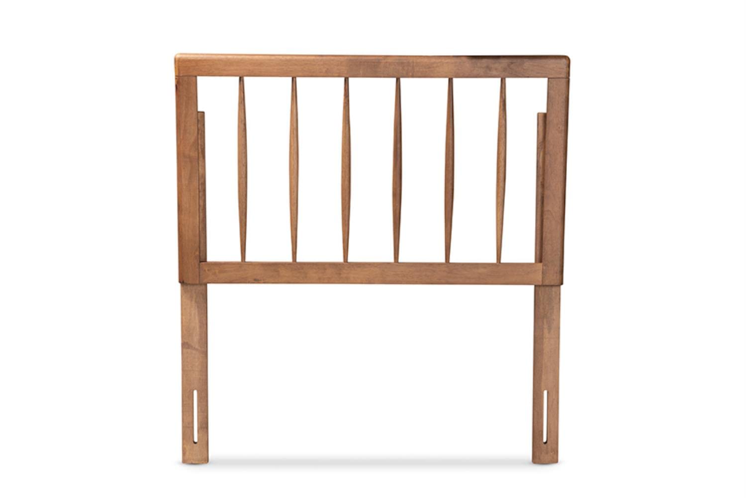 Baxton Studio Valin Modern and Contemporary Ash Walnut Finished Wood Twin Size Headboard