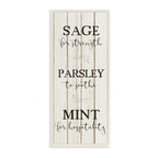 Stupell Industries Sage Herb Kitchen Dining Room Wood Textured Word Design Wall Plaque, 7 x 17, Multi-Color