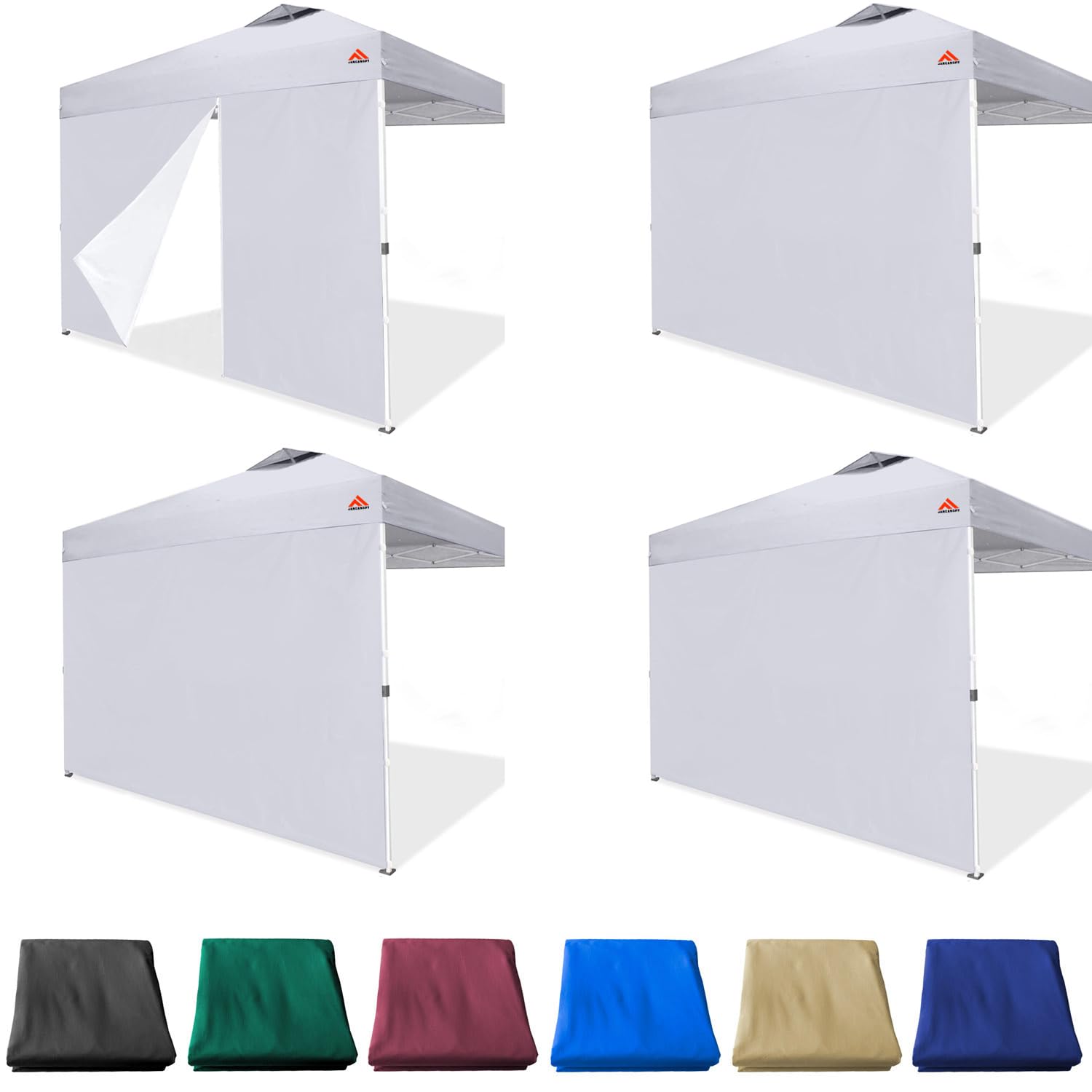 Jancanopy Light Grey Sidewall For 10X10 Canopy Frame, 3 Pack Sunwall And 1Pack Door Only, (With Zippers)