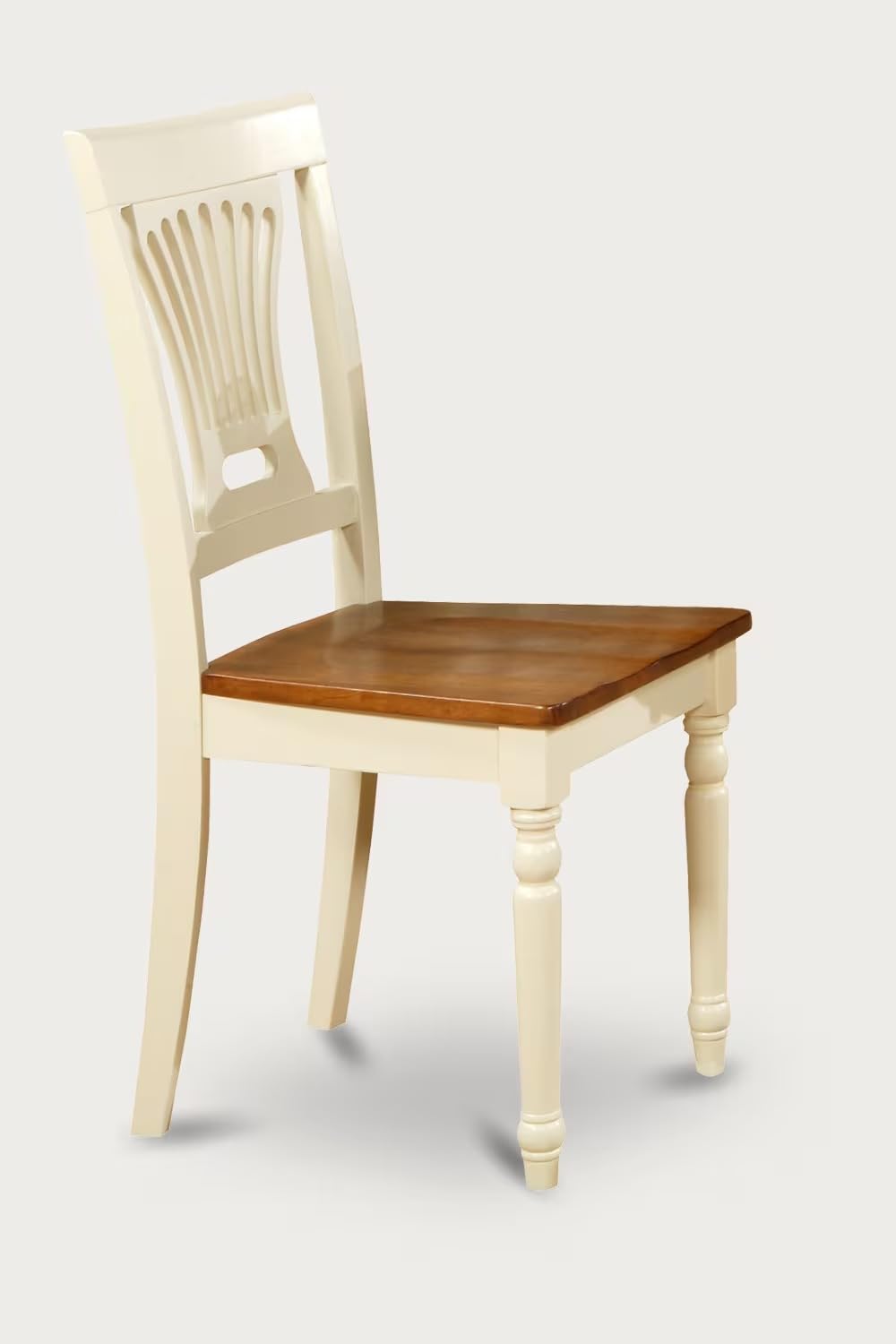 East West Furniture AVPL7-WHI-W 7 Piece Dining Room Furniture Set Consist of an Oval Kitchen Table with Butterfly Leaf and 6 Dining Chairs, 42x60 Inch, Buttermilk & Cherry