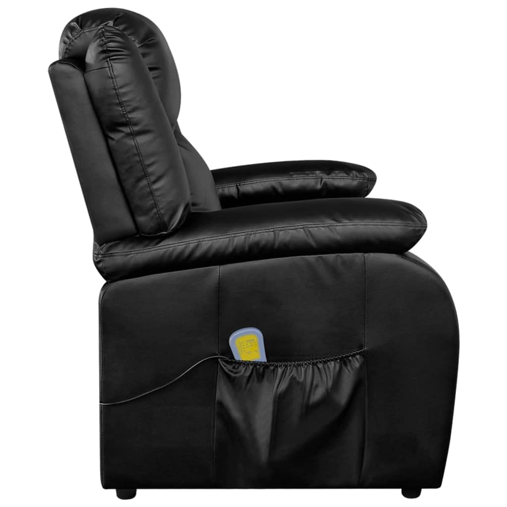 vidaXL Comfortable Massage Recliner with Adjustable Backrest and Footrest - Luxurious Cappuccino Faux Leather - Vibration Function - Easy Assembly - Durable and Convenient Design