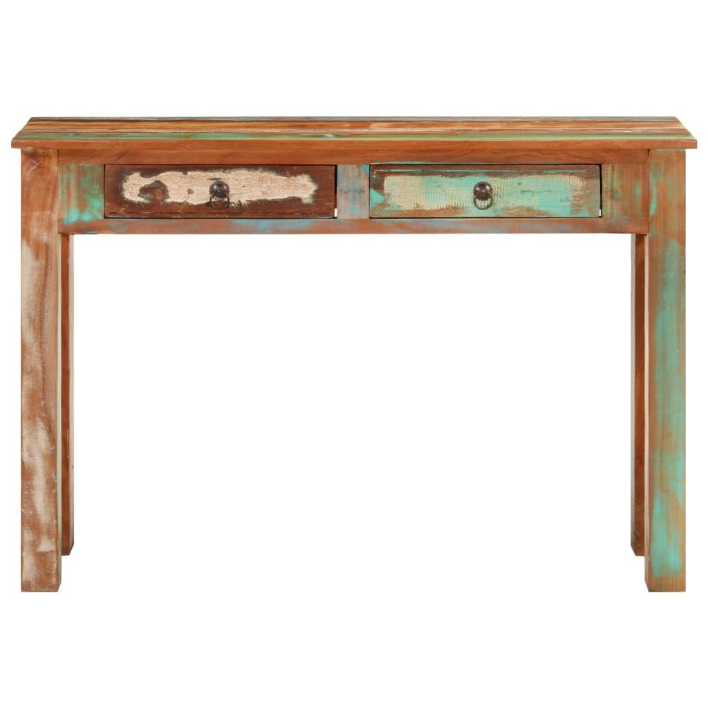 vidaXL Console Table - Reclaimed Wood Accent Table with Storage, Brown Finish, Handmade Versatile Entryway/Hallway Furniture, 43.3"x11.8"x29.5"