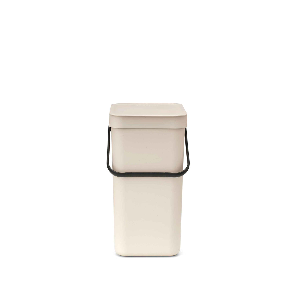 Brabantia Sort & Go Recycle Bin 4.2 Gallon/16L (Soft Beige), SpaceEfficient Recycle Container with Handle, Kitchen Garbage Can 