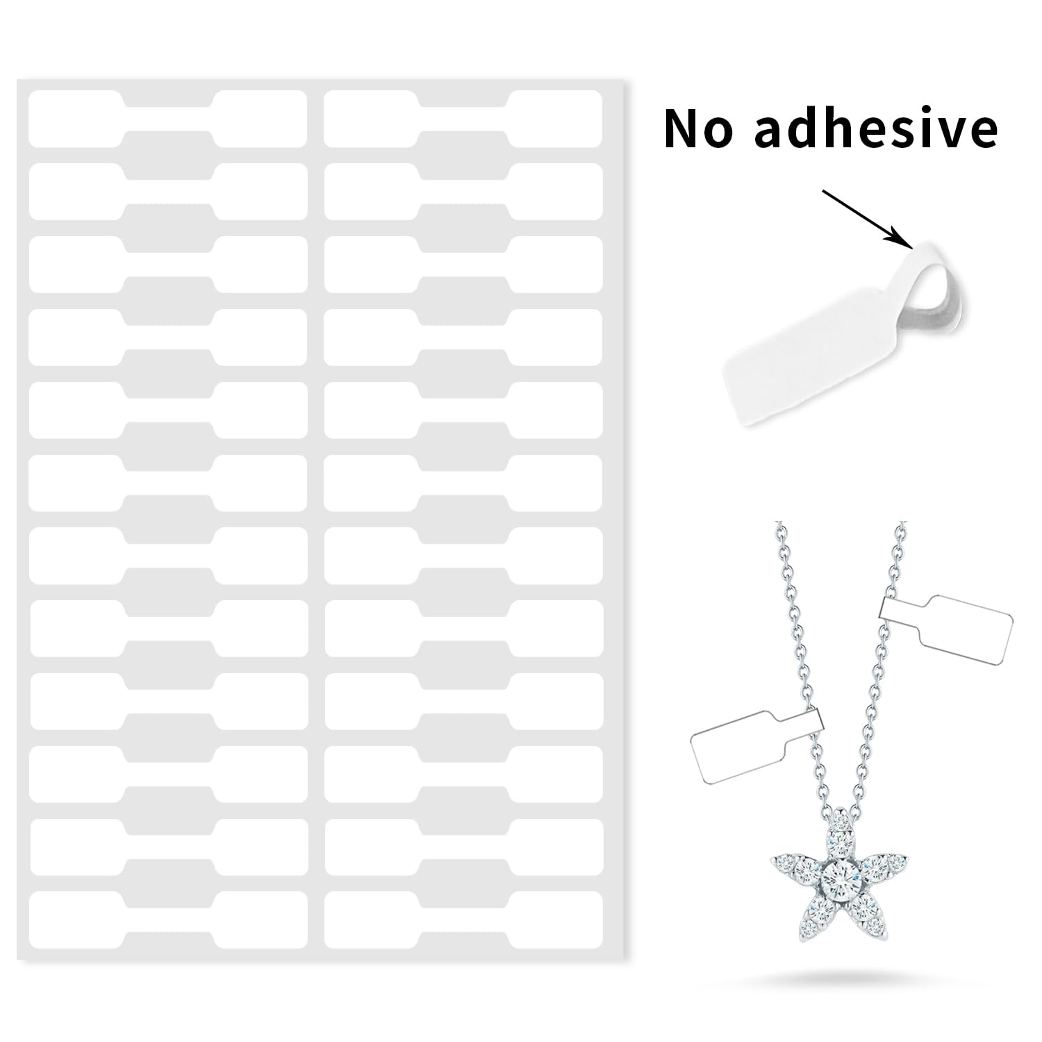 Yeachlaing White Jewelry Price Labels,Any Pen Will Not Be Smeared,No Glue In The Middle Folding Part,Suitable For Jewelry Handic