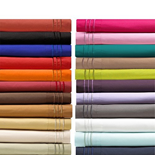 Elegant Comfort 4-Piece 1500 Premier Hotel Quality Ultra Soft Wrinkle, Fade, Stain Resistant Bed Sheet Sets With Deep Pockets, Q