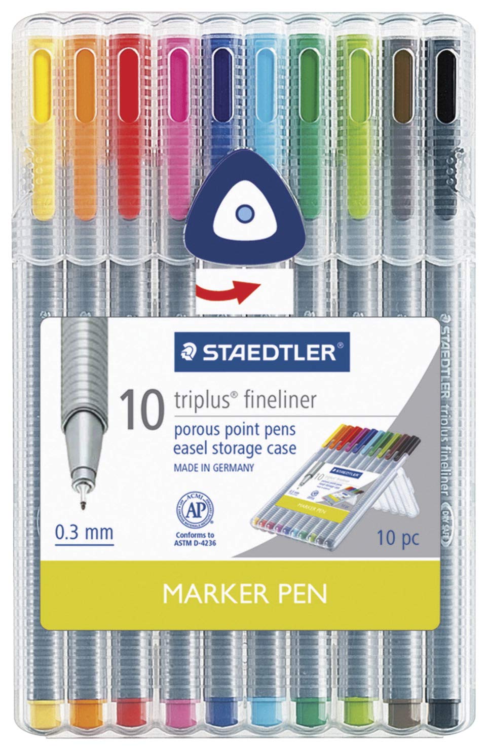 Staedtler Triplus Fineliner Marker Pens, Pack Of 10