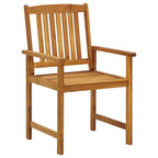 vidaXL Outdoor Patio Chairs with Green Cushions- 2 pcs Set, Solid Acacia Wood, Farmhouse Rustic Style, Oil Finished, Easy to Assemble Comfortable Seating for Garden and Patio