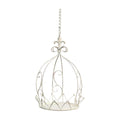 Zoomella Outdoor Decor Crown Hanging Planter Basket Iron Construction Elegant 25X35Cm White Yard, Garden & Outdoor Living|Garden