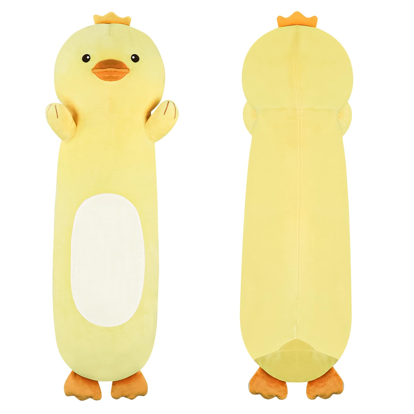Haijunya 22    Long Duck Plush Body Pillow, Cute Duck Stuffed Animals, Soft Squishy Cuddly Pillow Plushies Toy Gifts For Kids Bo