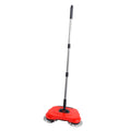GRIRIW 3 in 1 Hand Push Sweeper Broom Dustpan Trash Bin with 360 Rotating Head Adjustable Handle Floor Cleaner for Hard Flat Flo