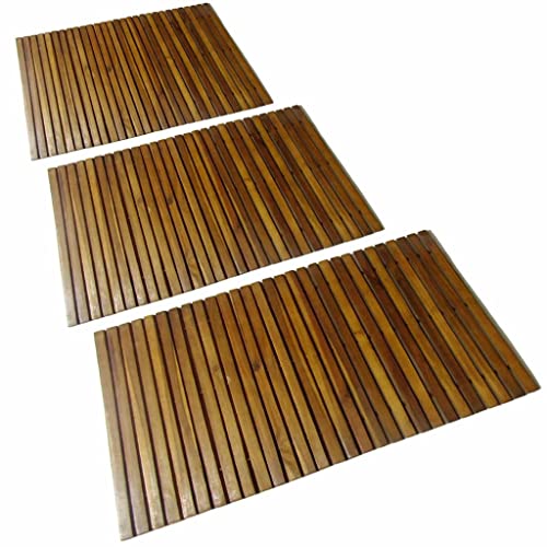 vidaXL 3 pcs Acacia Bath Mat 31.5&quot;x19.7&quot;