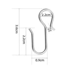 Metal Curtain Track Hooks S Shaped Small Curtain Hooks Stainless Steel Drape Wire Hooks For Ceiling Curtain Drape Track (30Pcs)