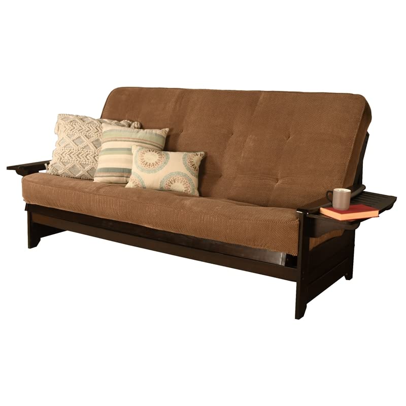 Kodiak Furniture Phoenix Queen-Size Espresso Wood Futon-Mocha Brown Mattress
