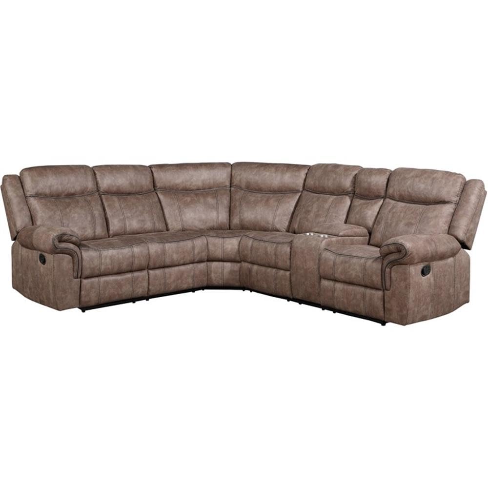 Acme Dollum Sectional Sofa in 2-Tone Chocolate Velvet