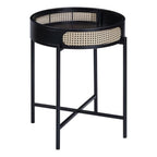 Acme Furniture Round End Table with Open Top, Black