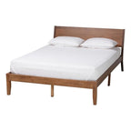 Baxton Studio Salvatore Mid-Century Modern Walnut Brown Finished Wood King Size Platform Bed