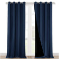 Nicetown 100% Blackout Curtain Set, Thermal Insulated & Energy Efficiency Window Draperies For Guest Room, Full Shading Panels F