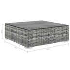 vidaXL 4 Piece Garden Lounge Set with Cushions Poly Rattan Gray