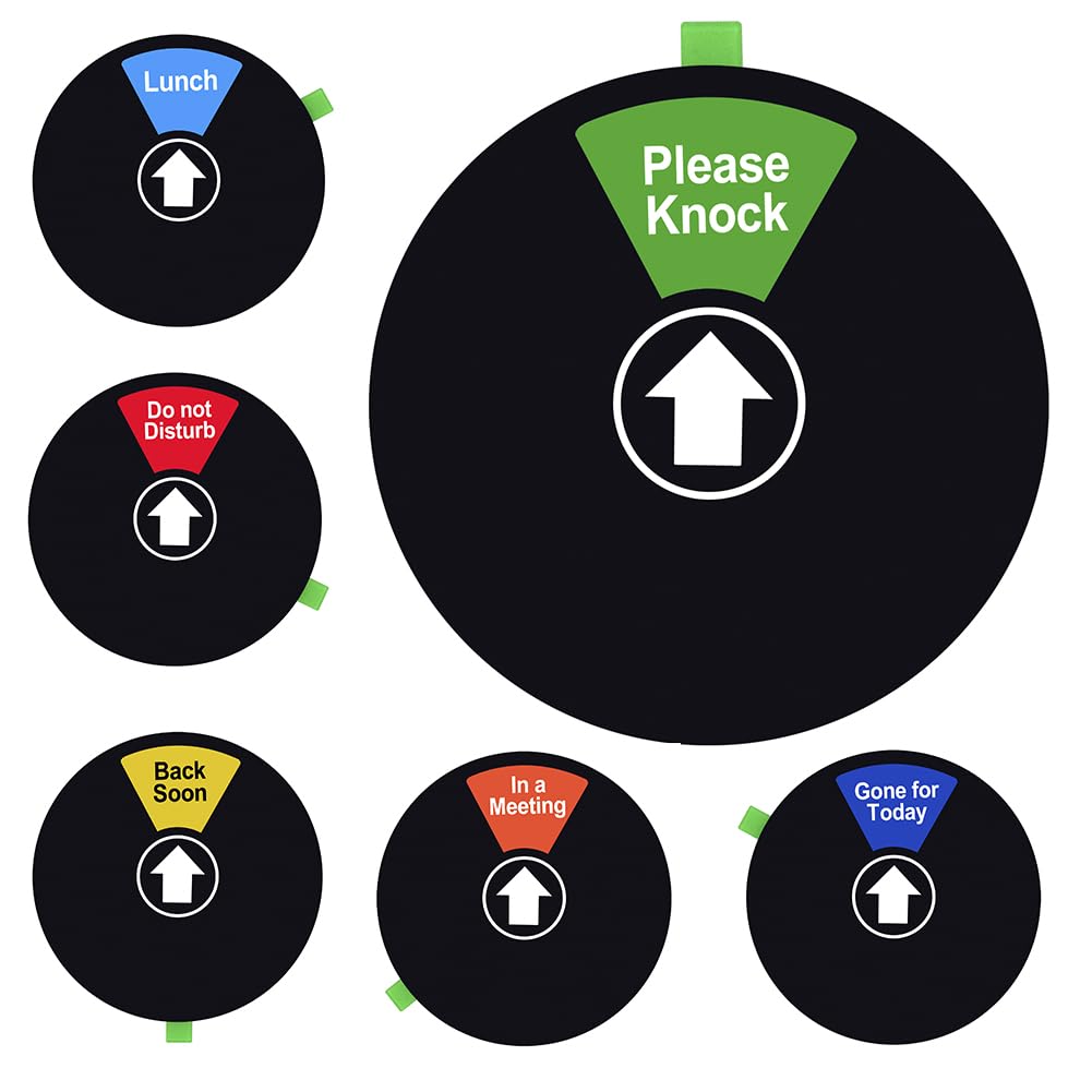 Kichwit Do Not Disturb Sign, Lunch, Gone For Today, Back Soon, In A Meeting, Please Knock Sign, Office Door Sign With 6 Options,