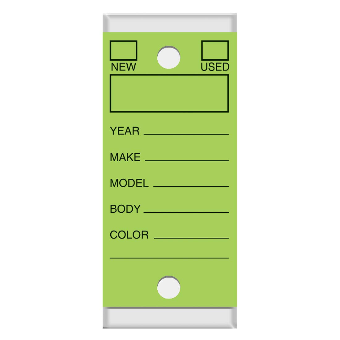 Versa-Tags Self Protecting Key Tags With Steel Split Key Rings 250 Solid Lime Green Tags