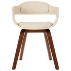vidaXL Dining Chair in White Bentwood and Faux Leather - Stylish and Comfortable Side Chair for Dining Room and Kitchen