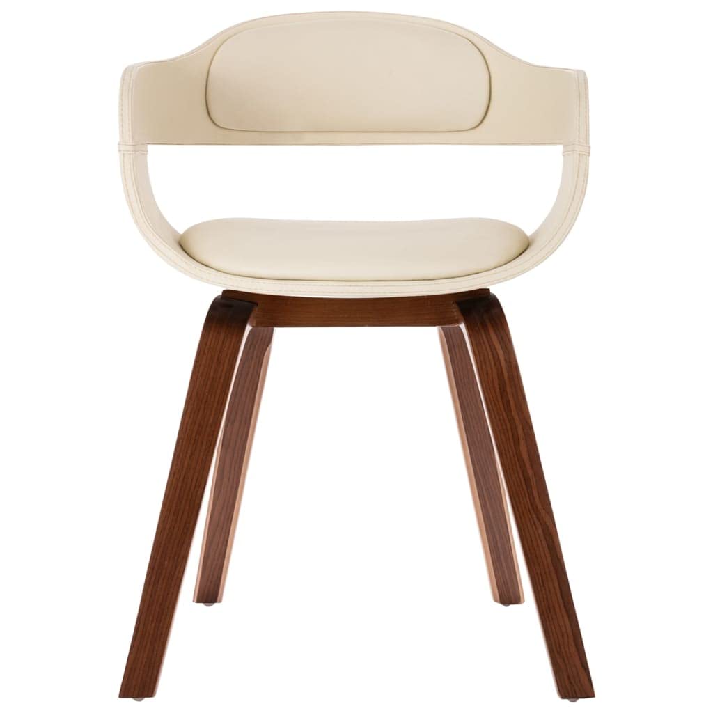 vidaXL Dining Chair in White Bentwood and Faux Leather - Stylish and Comfortable Side Chair for Dining Room and Kitchen
